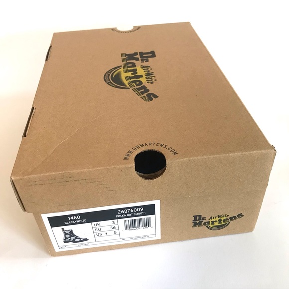 NIB Dr. Martens 1460 Black White Polka Dot Leather Lace Up Combat Boot Size US 5 - Picture 15 of 16